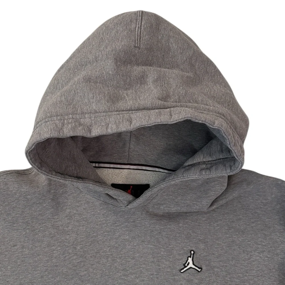 Air Jordan Heavy Gray Fleece Jumpman Hoodie Sweatshirt Embroidered Signature XL - Picture 3 of 12